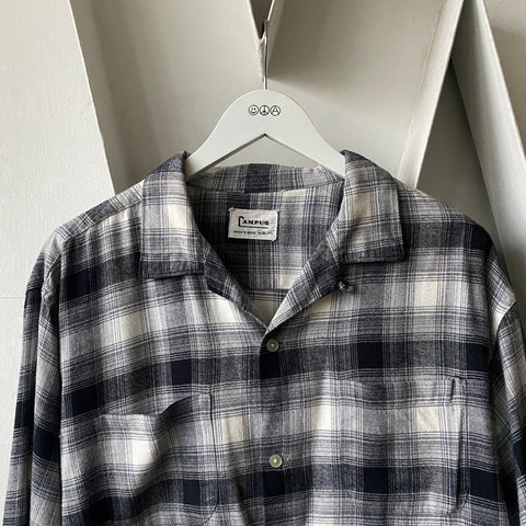60’s Campus Rayon Blend Flannel Button-Up - XL