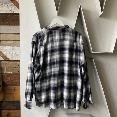 60’s Campus Rayon Blend Flannel Button-Up - XL