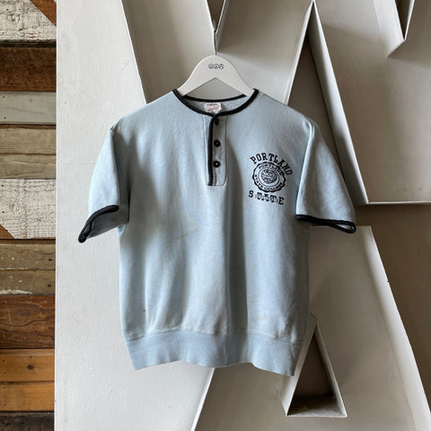 50’s Portland State College Short Sleeve Sweatshirt - Small