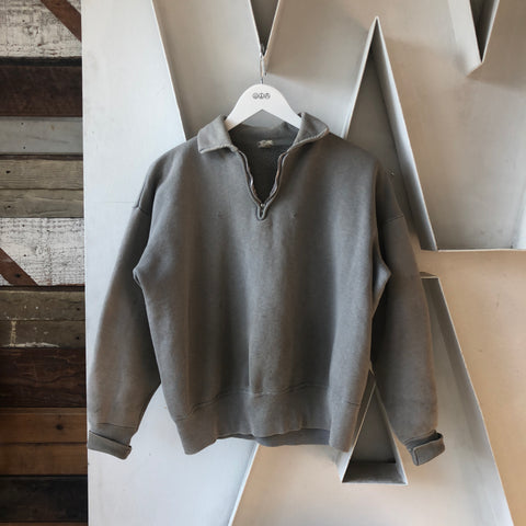 60's Collared Sportswear Sweatshirt - Large