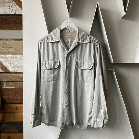 60’s Loop Collar Rayon Button-Up Shirt - Medium