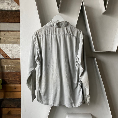 60’s Loop Collar Rayon Button-Up Shirt - Medium