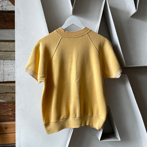 60’s Faded Lemon Short Sleeve Sweatshirt - Medium