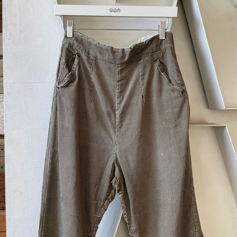 40’s Houndstooth Side Zip Trousers - 28” x 24.5”
