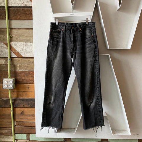 90's Black Levi’s 501 - 31” x 27”