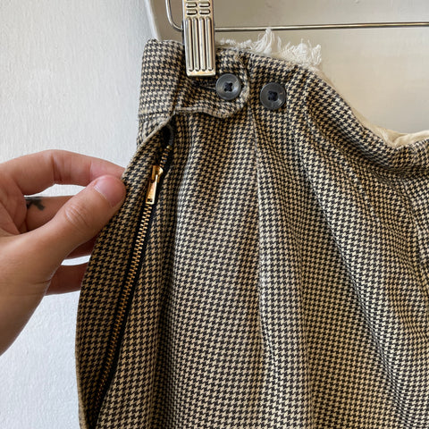 40’s Houndstooth Side Zip Trousers - 28” x 24.5”