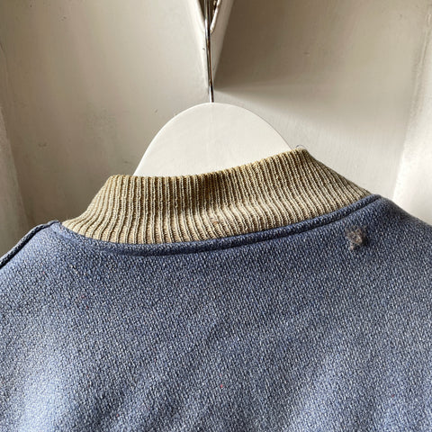 60’s Faded Blue Varsity Jacket - Large