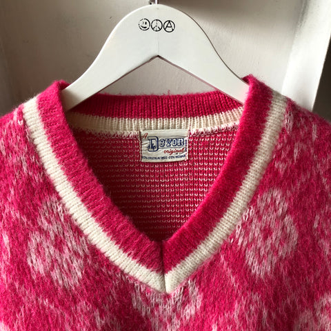 70’s Pink Mohair Sweater - Small