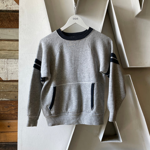 70’s Striped Ringer Crewneck Sweatshirt - Small