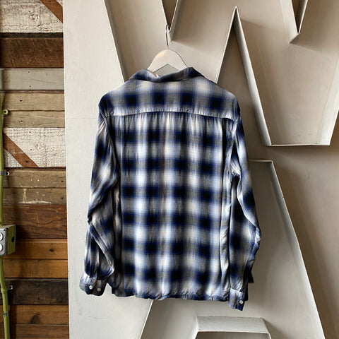 60’s Penney's Rayon Blend Flannel Shirt - Medium