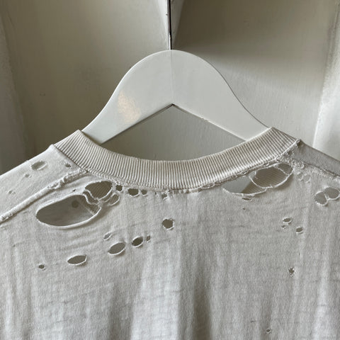 70’s Thrashed Blank White Tee - Medium