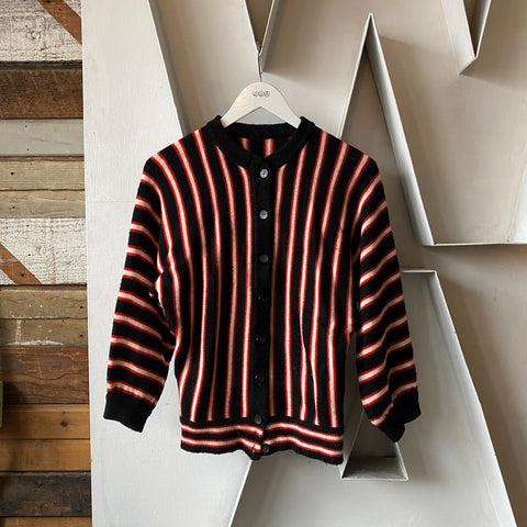 60’s Dolman Sleeve Striped Cardigan - Small