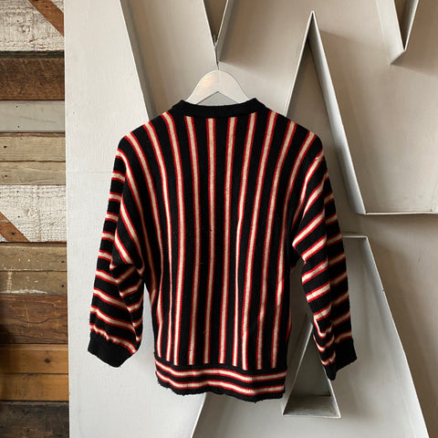 60’s Dolman Sleeve Striped Cardigan - Small