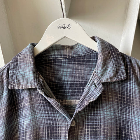 50’s Thrashed Plaid Button Up - Medium