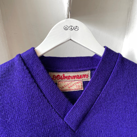 50’s Lasley Knitting Co Purple Varsity Sweater - Medium