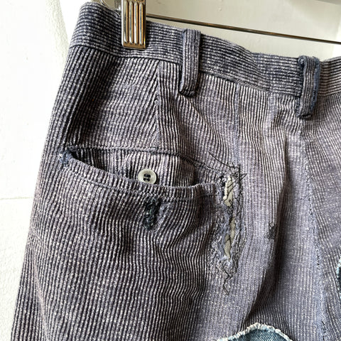 70’s Thrashed Pleated Cords - 27” x 30.5”