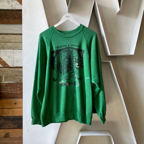 80’s Protect Sunriver Thrashed Crewneck Sweatshirt - XL