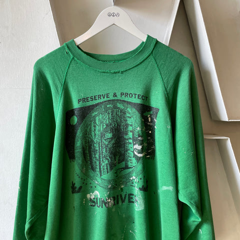 80’s Protect Sunriver Thrashed Crewneck Sweatshirt - XL
