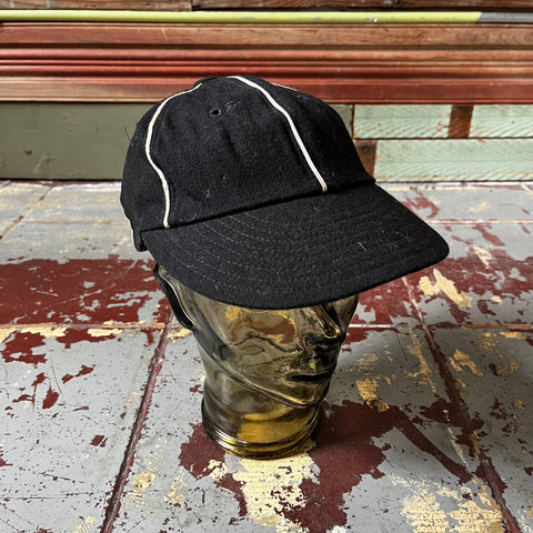60’s Black Wool Six Panel Cap - 7