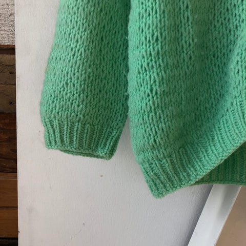 Hand Knit Teal Sweater - XS