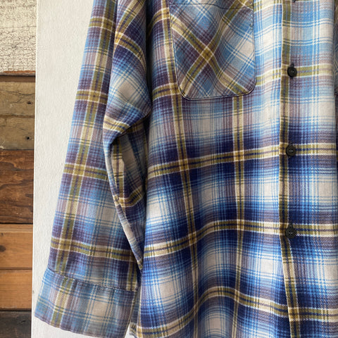 60's Ombre Faded Cotton Flannel - XL