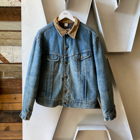 70’s Thrashed Lee Storm Rider Blanket Lined Denim Jacket - Large