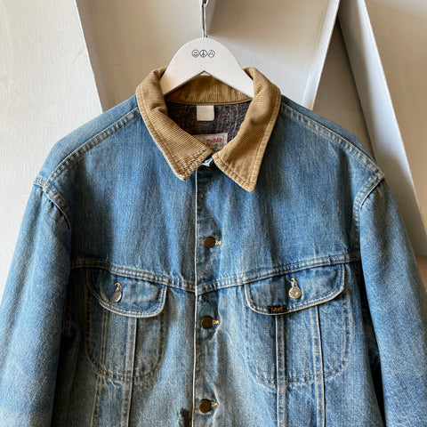 70’s Thrashed Lee Storm Rider Blanket Lined Denim Jacket - Large