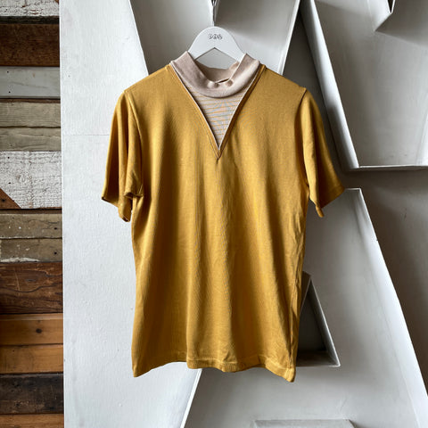 60’s Mock Neck Poly Tee - Medium