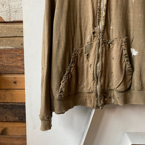 60's Thermal Lined Zip-Up Sweatshirt - XL