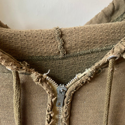 60's Thermal Lined Zip-Up Sweatshirt - XL