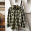 80's Green Wool Western Flannel - Large