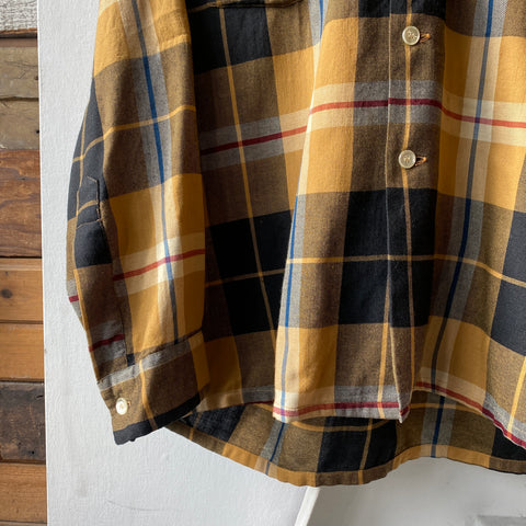 60’s Wool Blend Loop Collar Shirt - Medium