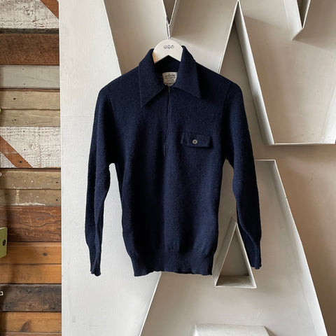 70’s University Square Wool Sweater - Small