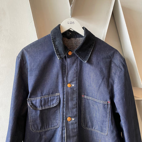 70’s Dark Denim Chore Coat - Large