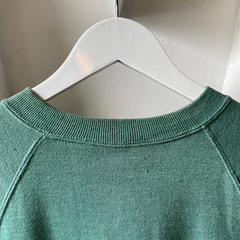 60’s Quigley Hall Flock Print Short Sleeve Sweatshirt - Medium