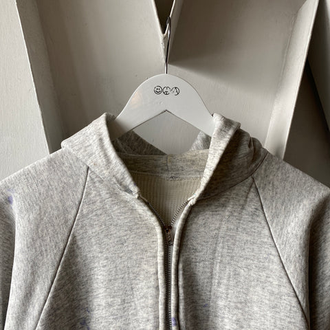 80’s Thermal Lined Zip-Up Sweatshirt - Large