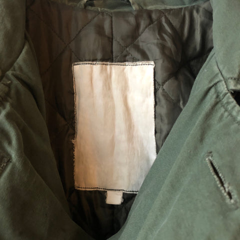 Lined Military Peacoat Style Jacket - Large