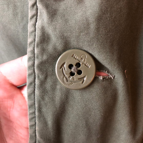 Lined Military Peacoat Style Jacket - Large