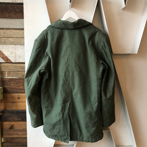 Lined Military Peacoat Style Jacket - Large
