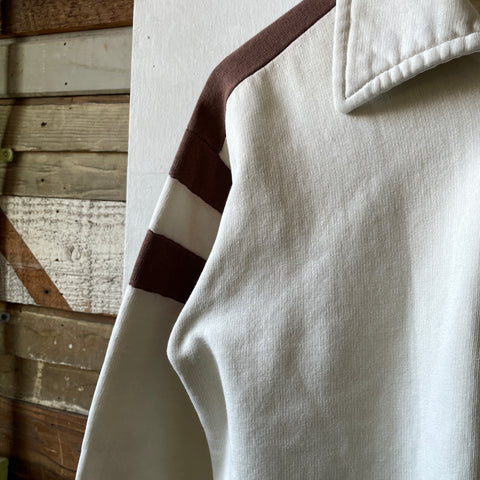 60’s Quarter Zip Paneled Sweatshirt - Large