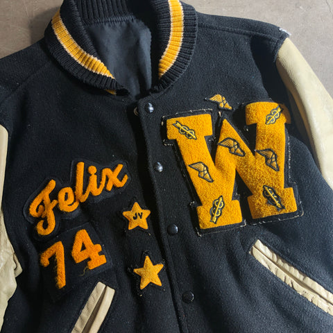 70's Felix The Track Star Varsity Jacket - Medium