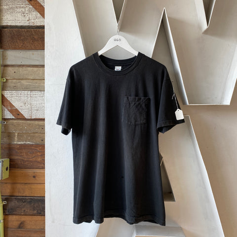 90's Black Pocket Tee - XXL