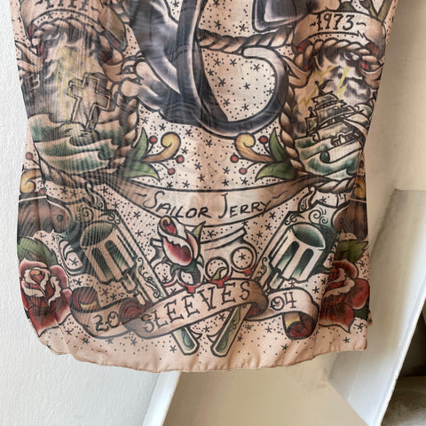 Y2K Sailor Jerry Mesh Tattoo Undershirt - Small