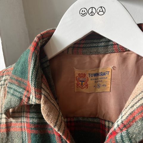 50’s Cropped Loop Collar Towncraft Shirt - Small