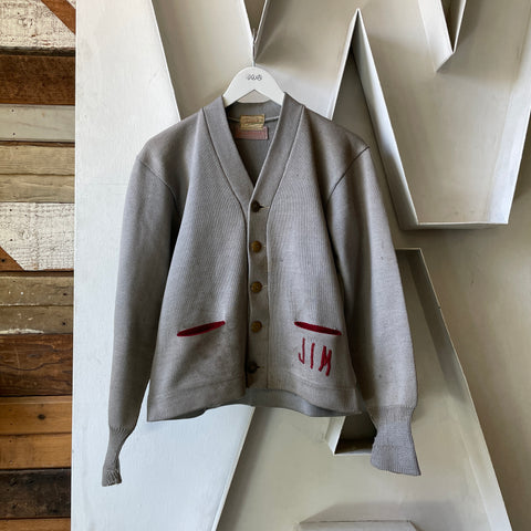 40’s Dehen Thrashed Varsity Cardigan - Small