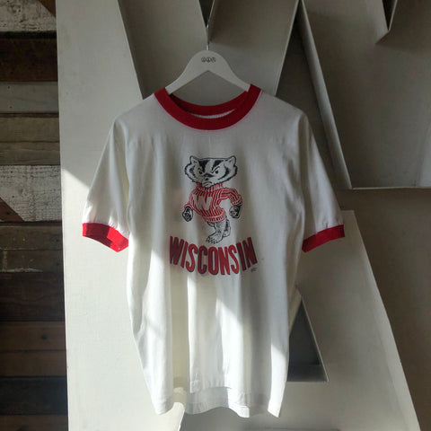 80's Wisconsin Badgers Ringer - Large