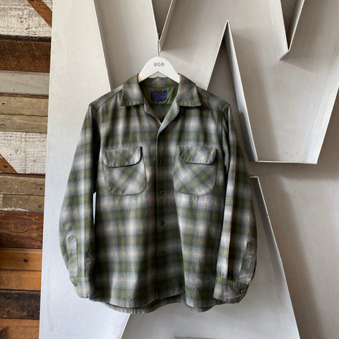 60's Pendleton Shadow Plaid Board Shirt - Medium