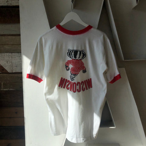 80's Wisconsin Badgers Ringer - Large