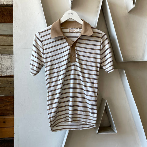 70’s Striped Knit Polo - Small