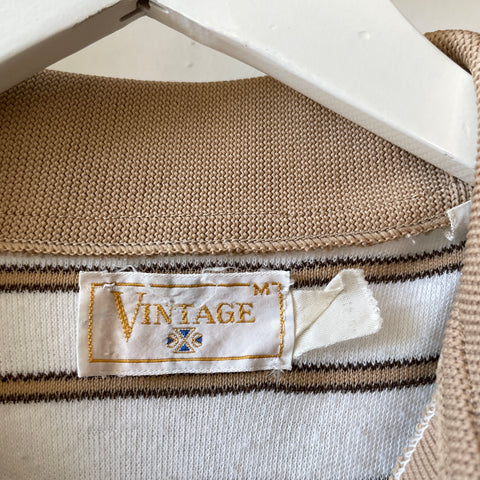 70’s Striped Knit Polo - Small